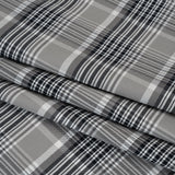 Cotton Oxford Shirting - Black, Gray and White Plaid - Deadstock