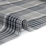 Cotton Oxford Shirting - Black, Gray and White Plaid - Deadstock
