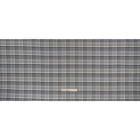 Cotton Oxford Shirting - Black, Gray and White Plaid - Deadstock