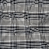 Cotton Oxford Shirting - Black, Gray and White Plaid - Deadstock