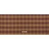 Cotton Oxford Shirting - Tan and Burgundy Plaid - Deadstock