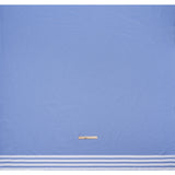 Cotton Oxford Shirting Panel - Blue and White Stripe Border - Deadstock