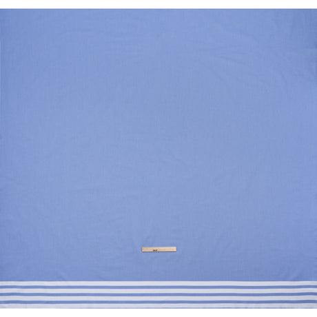 Cotton Oxford Shirting Panel - Blue and White Stripe Border - Deadstock