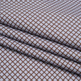 Cotton Herringbone Twill Shirting - Brown and Pale Blue Checks - Deadstock