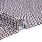 Cotton Herringbone Twill Shirting - Brown and Pale Blue Checks - Deadstock
