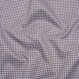 Cotton Herringbone Twill Shirting - Brown and Pale Blue Checks - Deadstock