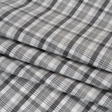 Cotton Oxford Shirting - Charcoal, Gray and White Plaid - Deadstock
