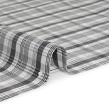 Cotton Oxford Shirting - Charcoal, Gray and White Plaid - Deadstock