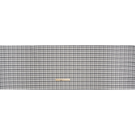 Cotton Oxford Shirting - Charcoal, Gray and White Plaid - Deadstock