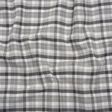 Cotton Oxford Shirting - Charcoal, Gray and White Plaid - Deadstock