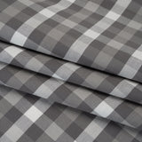 Cotton Oxford Shirting - Gray and White Checks - Deadstock