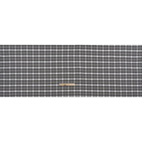 Cotton Oxford Shirting - Gray and White Checks - Deadstock