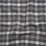 Cotton Oxford Shirting - Gray and White Checks - Deadstock