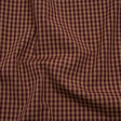 Cotton Shirting - Burgundy and Tan Checks - Deadstock