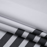 Cotton Oxford Shirting Panel - White and Midnight Navy Stripe Border - Deadstock