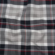 Cotton Oxford Shirting - Black, White and Red Plaid - Deadstock