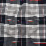 Cotton Oxford Shirting - Black, White and Red Plaid - Deadstock