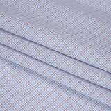 Cotton Twill Shirting - Pastel Blue, White and Burgundy Tattersall Check-Like Plaid - Deadstock
