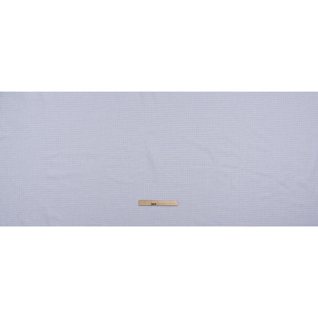 Cotton Twill Shirting - Pastel Blue, White and Burgundy Tattersall Check-Like Plaid - Deadstock