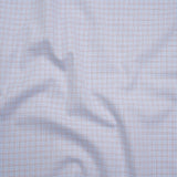 Cotton Twill Shirting - Pastel Blue, White and Burgundy Tattersall Check-Like Plaid - Deadstock