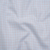 Cotton Twill Shirting - Light Blue, White and Black Tattersall Check-Like Plaid - Deadstock