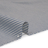 Cotton Woven - Off White and Blue Candy Stripes - Deadstock