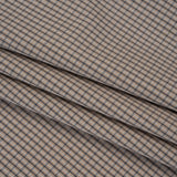 Cotton Twill - Beige, Black and White Striped Checks - Deadstock