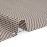 Cotton Twill - Beige, Black and White Striped Checks - Deadstock