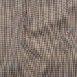 Cotton Twill - Beige, Black and White Striped Checks - Deadstock