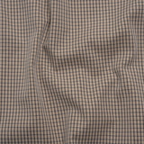 Cotton Twill - Beige, Black and White Striped Checks - Deadstock