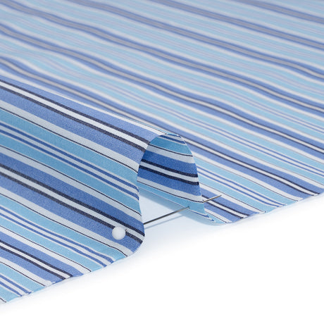 Cotton Poplin - Blue, Sky and White Stripes - Deadstock