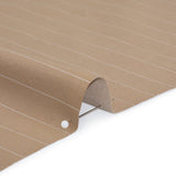 Stretch Cotton Sateen - Light Brown and White Pinstripes - Deadstock