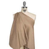 Stretch Cotton Sateen - Light Brown and White Pinstripes - Deadstock