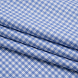 Cotton Twill Shirting - Country Blue and White Gingham Check - Deadstock