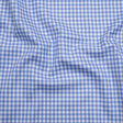 Cotton Twill Shirting - Country Blue and White Gingham Check - Deadstock