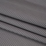 Cotton Twill - Gray, Black and White Striped Checks - Deadstock