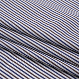 Cotton Shirting - Blue, Brown and White Stripes - Designer Deadstock