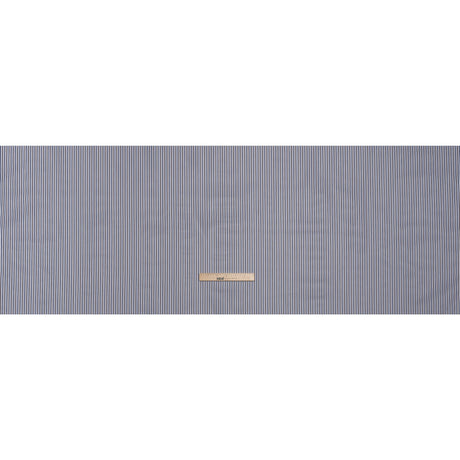 Cotton Shirting - Blue, Brown and White Stripes - Designer Deadstock