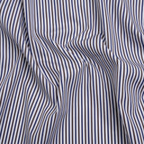 Cotton Shirting - Blue, Brown and White Stripes - Designer Deadstock