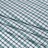 Cotton Shirting - Green, Black and White Plaid - Deadstock