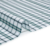 Cotton Shirting - Green, Black and White Plaid - Deadstock