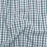 Cotton Shirting - Green, Black and White Plaid - Deadstock