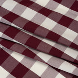Cotton Shirting - Burgundy and Cream Buffalo Check - Deadstock