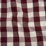 Cotton Shirting - Burgundy and Cream Buffalo Check - Deadstock