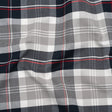Cotton Oxford Shirting - Midnight Navy, Light Gray and Red Plaid - Deadstock