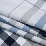 Cotton Shirting - Navy, Blue and Gray Big Plaid - Deadstock