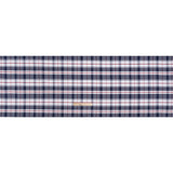 Cotton Oxford Shirting - Dark Blue, Cranberry Red and White Plaid - Deadstock