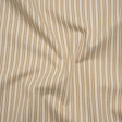 Cotton Twill - Natural Beige Speckles and Taupe Paired Stripes - Deadstock