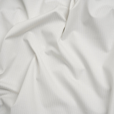 Cotton Twill - White on White Stripes - Deadstock
