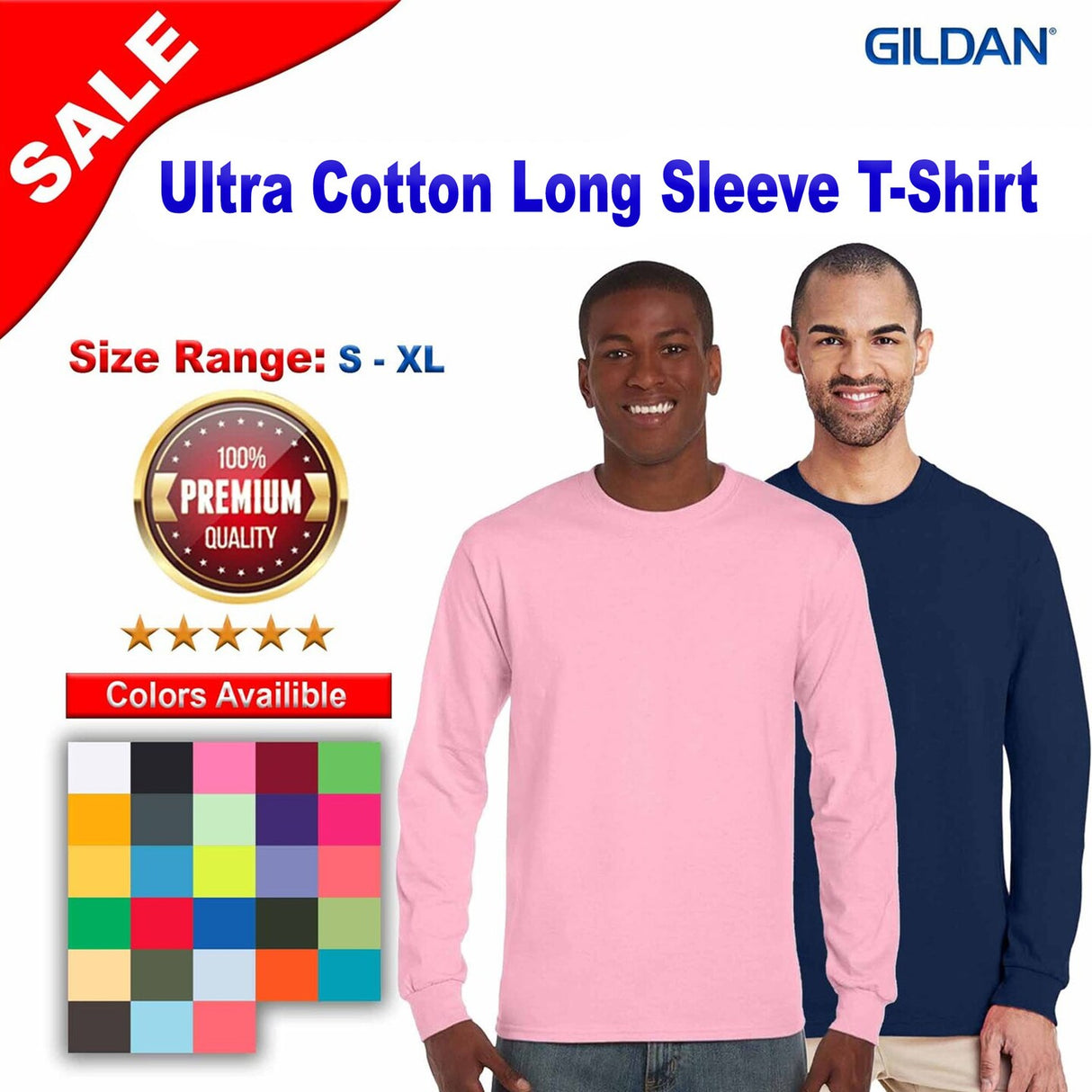Gildan® Ultra Cotton Crewneck Long Sleeve T-Shirt